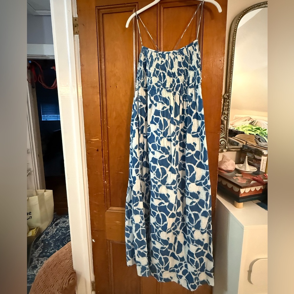 Mirth Caftans Blue and White Maxi Dress